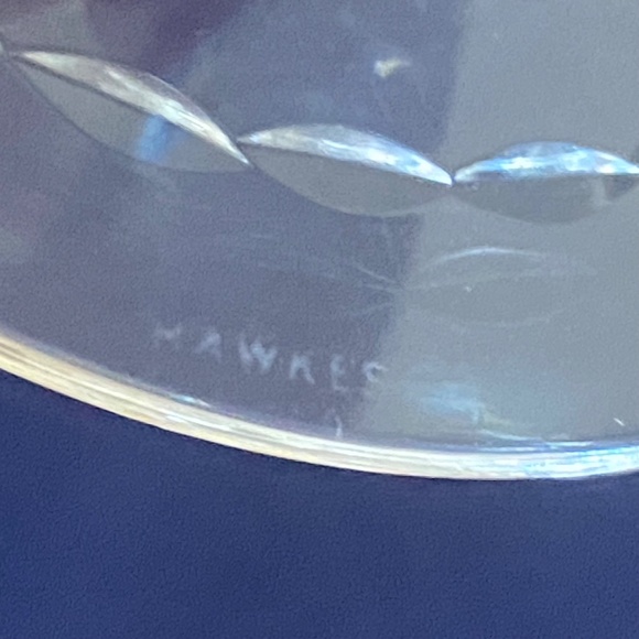 Set of 3 Hawkes Cut Crystal Patricia Water Goblet Wine Glasses - Picture 7 of 7